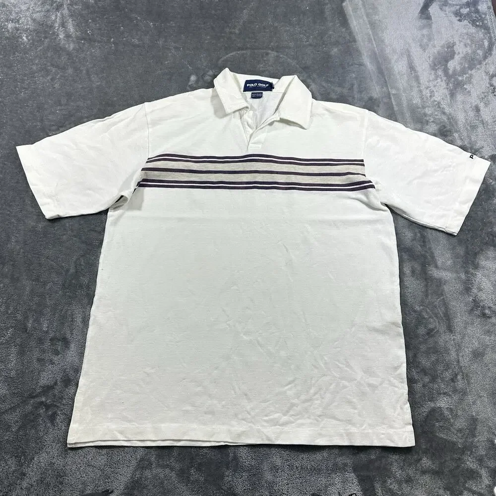 Polo Ralph Lauren Men’s Medium‎ White Golf Shirt Athletic Fit Modern Preppy